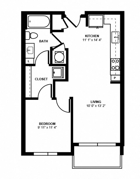 A1B_1 BD 1 Bath_616sqft
